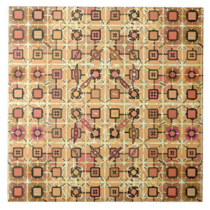 Azulejo Batik tribal - marrón chocolate y camello beige