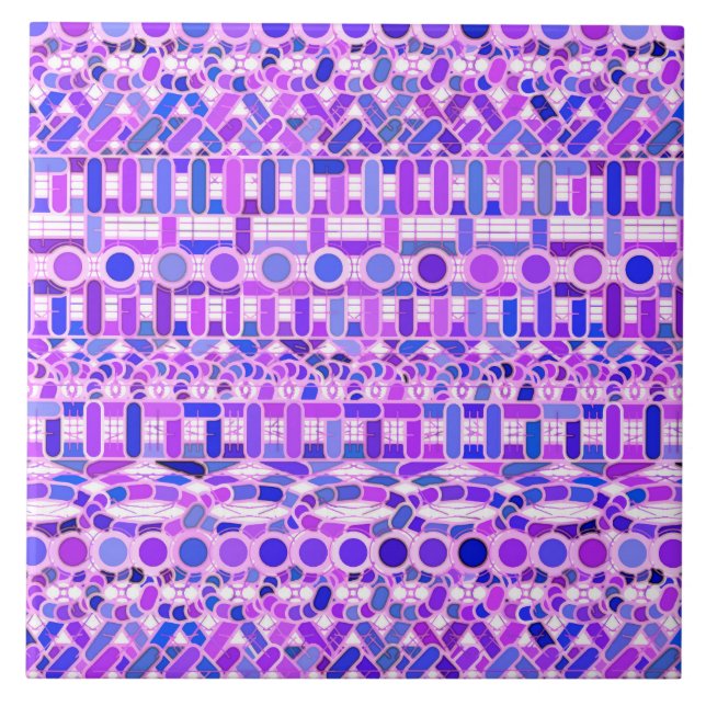 Azulejo Batik tribal - tonos violeta (Frente)