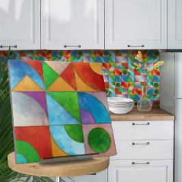 Azulejo Bauhaus Watercolor abstracto geométrico N1