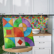 Bauhaus Watercolor abstracto geométrico N2