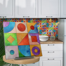 Bauhaus Watercolor abstracto geométrico N3