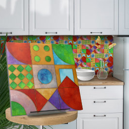 Azulejo Bauhaus Watercolor abstracto geométrico N4