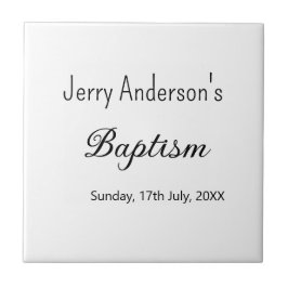 Azulejo Bautismo católico niños modernos simple QR mínimo