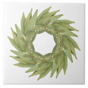 Azulejo BAY LEAVES WREATH 6" Tile cerámico