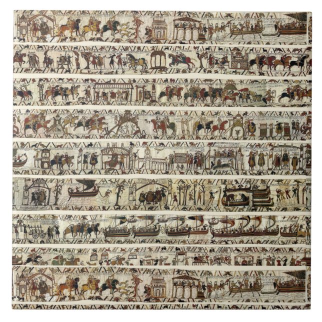 Azulejo BAYEUX TAPESTRY 1066 Batalla de los Hastings (Frente)