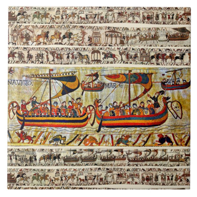 AZULEJO BAYEUX TAPESTRY 1066 VIKING BIPS (Frente)