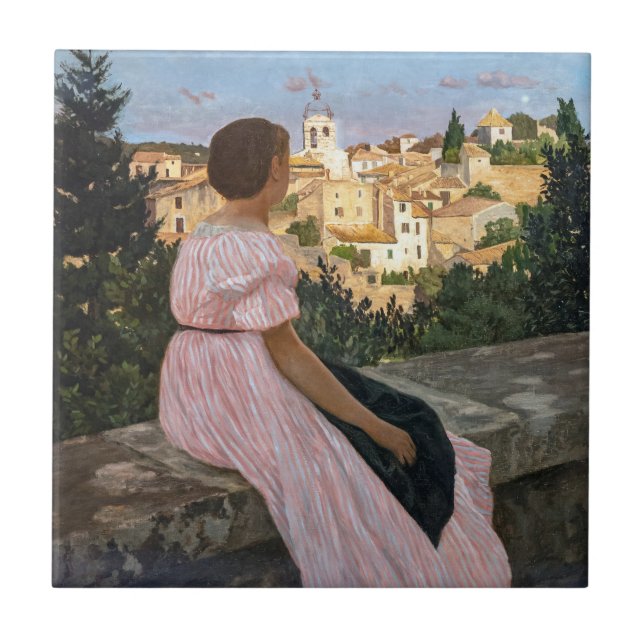 Azulejo Bazille Frederic - El Vestido Rosa (Frente)