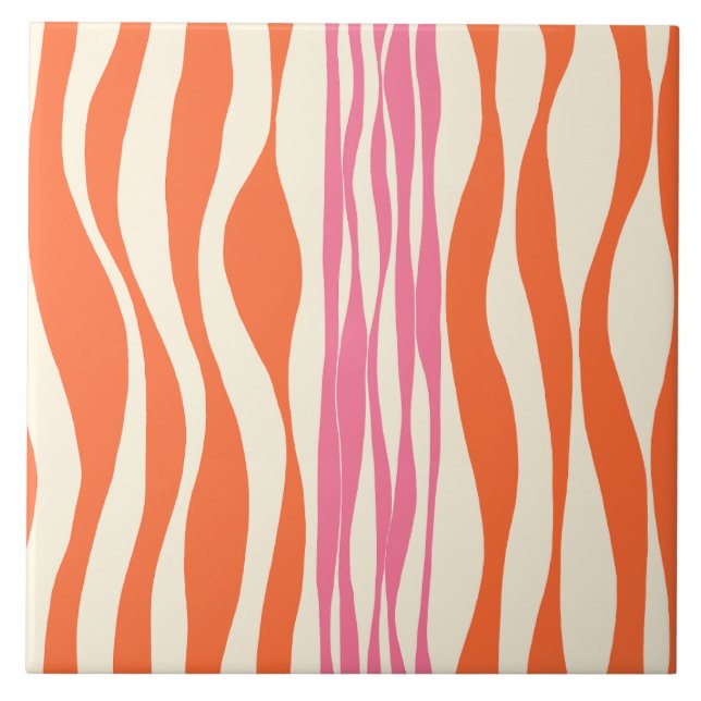 Azulejo Bce y Flow - Rosa, Naranja y Crema (Frente)