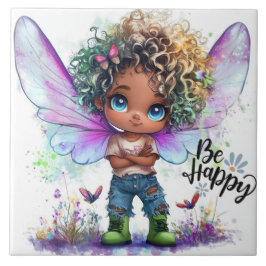 Azulejo Be Happy Lil Fairy Ceramic Tile