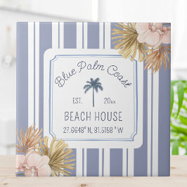Azulejo Beach House Blue Stripes Coastal Boho Farmhouse