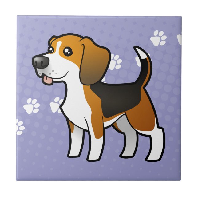 Azulejo Beagle del dibujo animado (Frente)
