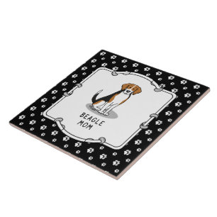 Azulejo Beagle Mom (tres colores 3) Perro Cute Dog Mom