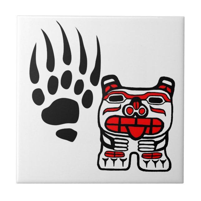 Azulejo bearclaw, oso del Haida (Frente)