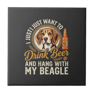 Azulejo Bebe Cerveza Beagle Perro Cerveza Artesanal Botell