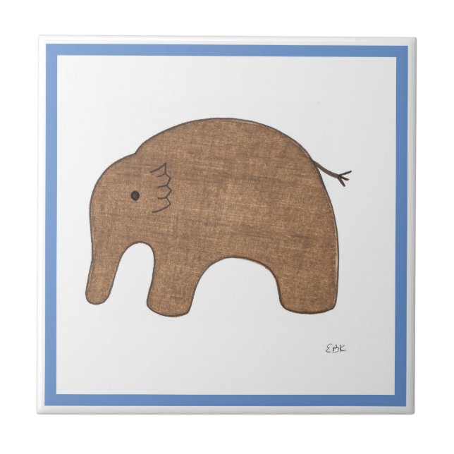 Azulejo Bebé dulce elefante decorativo Tile-Erin Brie Art (Frente)