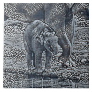 Azulejo bebé elefante de burbuja divertida