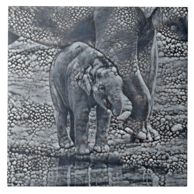 Azulejo bebé elefante de burbuja divertida (Frente)