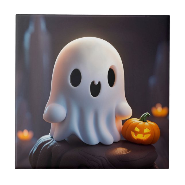 Azulejo Bebé Fantasma Típico personaje de Halloween (Frente)