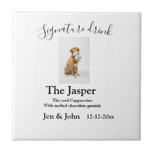 Azulejo Bebé firma añada mascota nombre de foto fecha año 