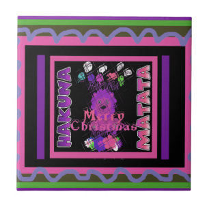 Azulejo Bebé rosa Bella Feliz Navidad Hakuna Matata
