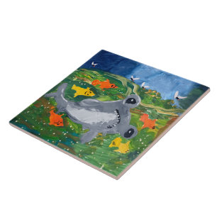 Azulejo Bebé tiburón "Arte de niños"