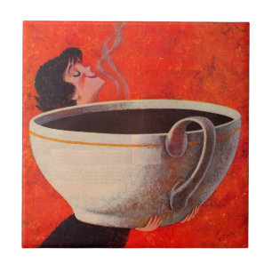 Azulejo bebedor grande del café