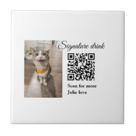 Azulejo Beber firma exploración código QR agregar nombre d