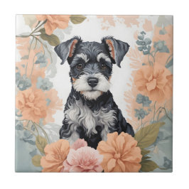 Azulejo Bebés lindo - Schnauzer en miniatura