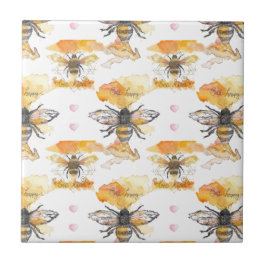 Azulejo Bee Kind - Bee Happy