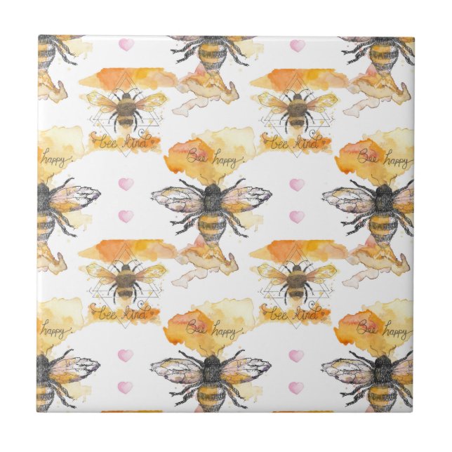 Azulejo Bee Kind - Bee Happy (Frente)