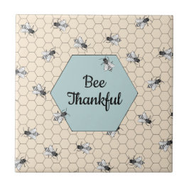 Azulejo Bee Thankful Beehive Cita Turquoise