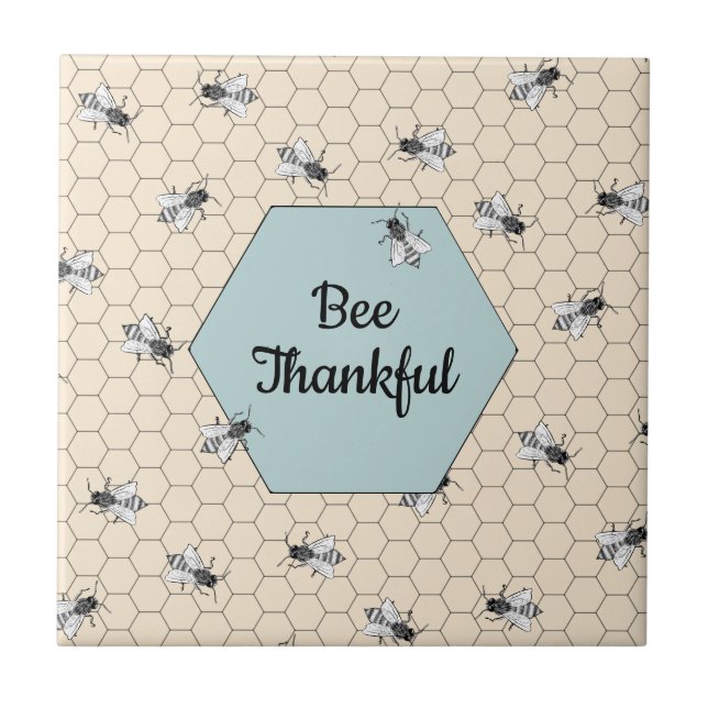Azulejo Bee Thankful Beehive Cita Turquoise (Frente)