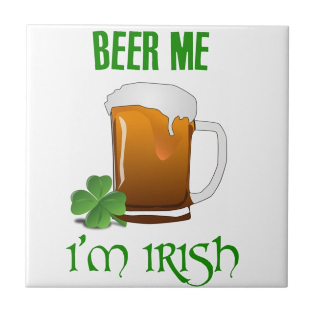 Azulejo Beer Me Soy Irlandés (Frente)