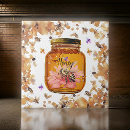 Azulejo Bees Honey Jar Personaliza | Mosaico cerámico