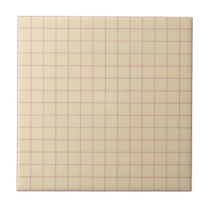 Azulejo Beige con retro de patrón de color rosa y púrpura