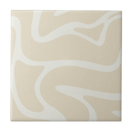 Azulejo Beige Cream Simple Organic Pattern