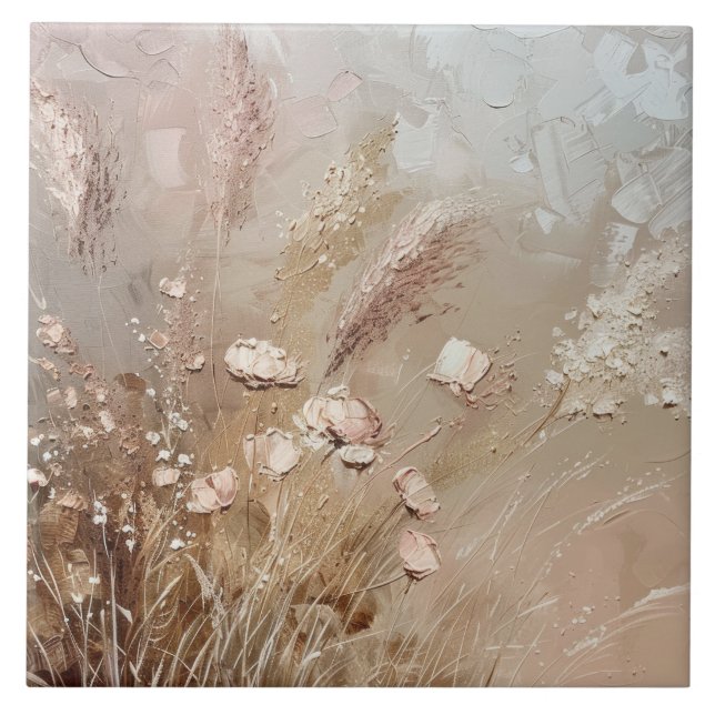Azulejo Beige Rubor Boho Floral (Frente)