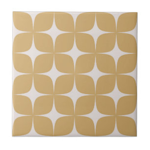 Azulejo Beige y marfil geométrico moderno de mediados de s