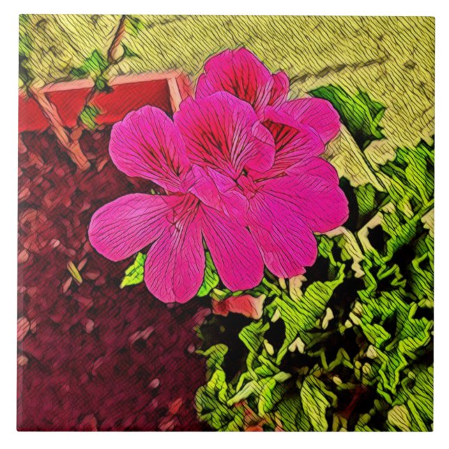 Azulejo Being happy is your choice blooming  (Frente)