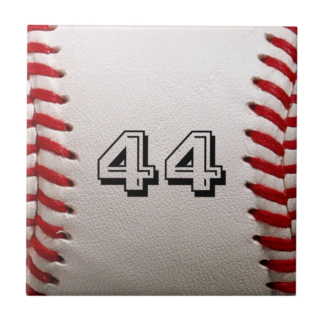 Azulejo Béisbol con número de Personalizable (Frente)