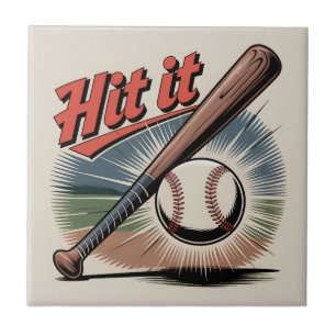 Azulejo Béisbol vintage "Hit It" Deportes retro