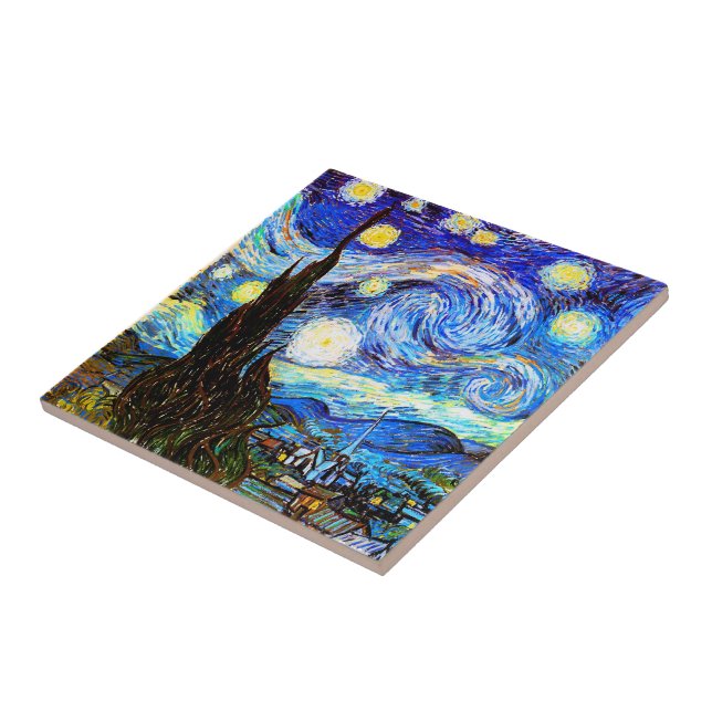 Azulejo Bella Artes nocturno Van Gogh Starry (Lado)