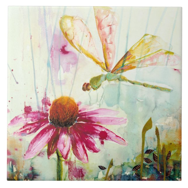 Azulejo Bella Dragonfly Cerámica Cubierta de cocina (Frente)