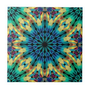 Azulejo Bella Mandala en azul y lima Bolsa Electrónica