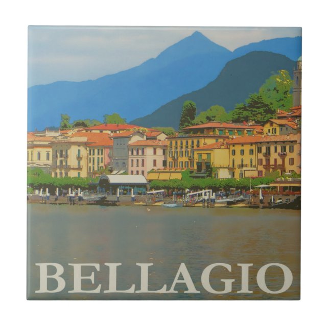 Azulejo Bellagio Italia Poster Cerámica Tile (Frente)