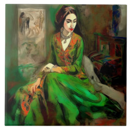 Azulejo Belleza en verde