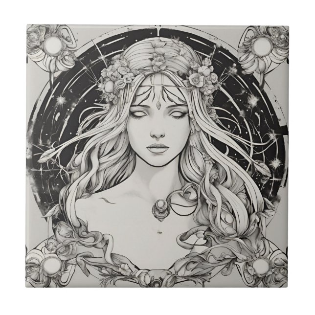 Azulejo Belleza etérea Tile cerámico (Frente)