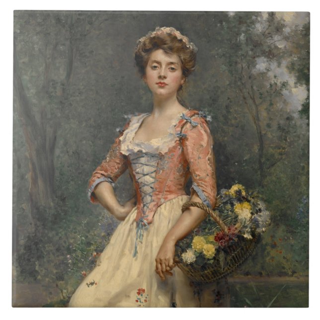Azulejo Belleza primavera (por Raimundo de Madrazo y Garre (Frente)