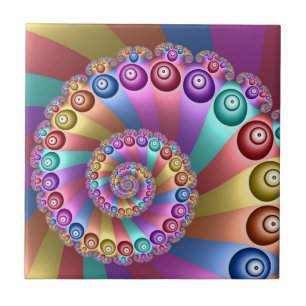 Azulejo Bellos colores arcoiris resumen arte fractal