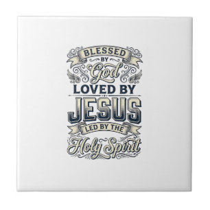 Azulejo Bendecido Por Dios Jesús Espíritu Santo Camiseta V